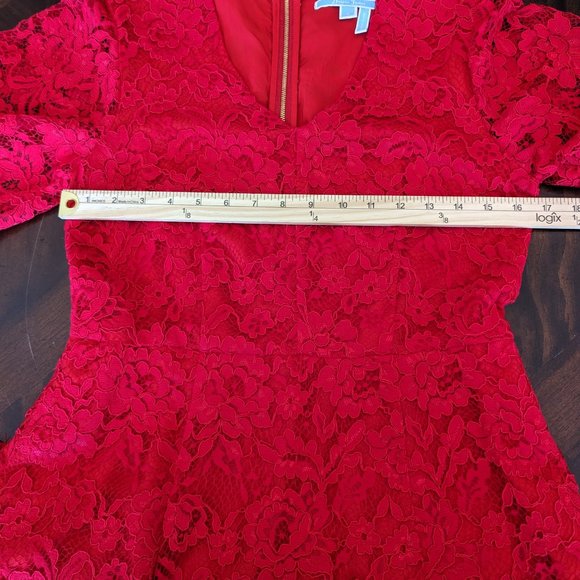 Draper James Blooming Lace Red Dress Christmas Holiday - Picture 7 of 10